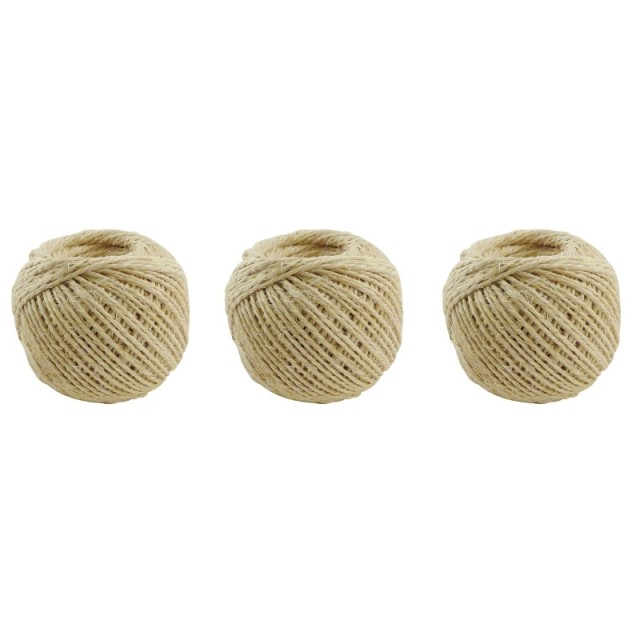 8 x Ficelle sisal - Diamètre 2 mm x 18 m - Lot de 3