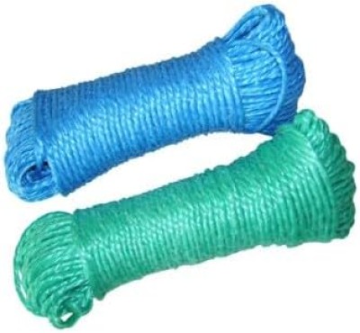 6 x Corde polypropylène - vert et bleu - Diamètre 3 mm x 30 m - Lot 