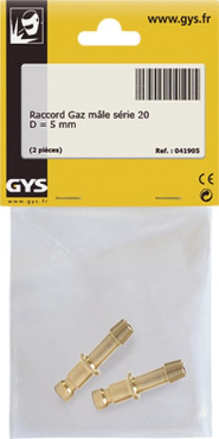 1 x 2 Raccords gaz male Ø 5 mm (torche TIG)