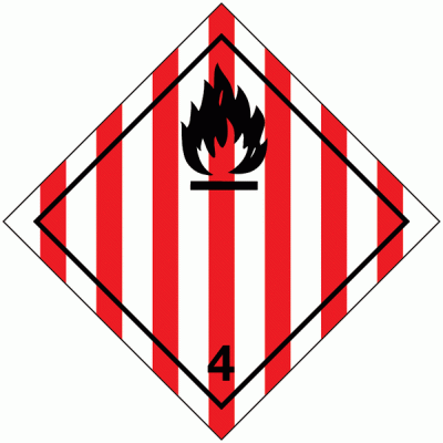 PLAQUE SYMBOLE DE DANGER 300 X 300 ALU N° 4.1 - SIA081