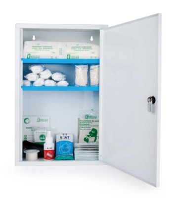 ARMOIRE PHARMACIE PLEINE METAL 1 PORTE 10 PERS