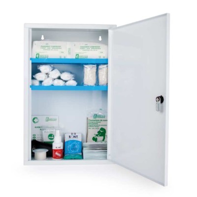 ARMOIRE PHARMACIE PLEINE METAL 1 PORTE 10 PERS