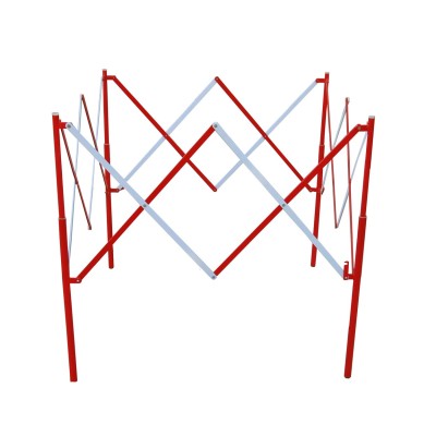 BARRIERE REGARD EXT. CARREE ROUGE BLANC 1300X1300 DEPLIEE