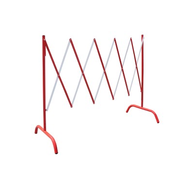 BARRIERE EXTENSIBLE ACIER ROUGE BLANC H1050 X 400/2300MM MAX
