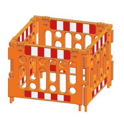 1 x 4 barrières de police polypropylène 1,20m - sans pieds - orange