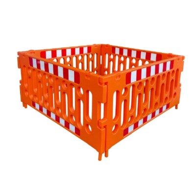 1 x 4 barrières de police polypropylène 2m - sans pieds - orange