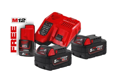 KIT CHARGEUR + 2 BATT. 18V 5.0Ah + 1 BATT. 12V 2.0Ah - M18 NRG-502