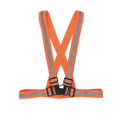 BAUDRIER ORANGE FLUO BANDES RETRO BOUCLES REGLABLES TAILLE UNIQUE