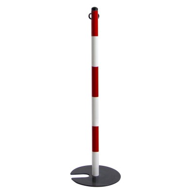 1 x Poteau budget acier rouge/blanc