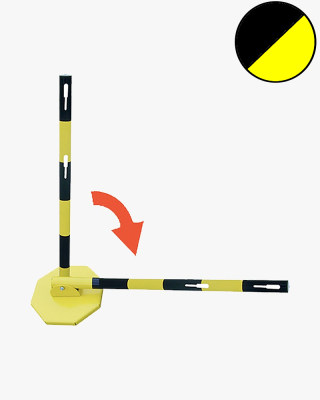 1 x Poteau acier pliant - noir/jaune