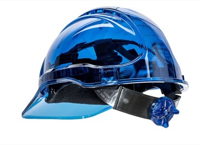 CASQUE TRANSPARENT  A CREMAILLERE NON VENTILE BLEU PEAKVIEW - PV64