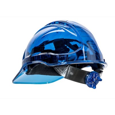 CASQUE TRANSPARENT  A CREMAILLERE NON VENTILE BLEU PEAKVIEW - PV64