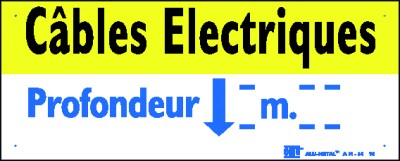 PLAQUE ALUMETAL "CABLES ELECTRIQUES" - AM64 - LOT DE 5