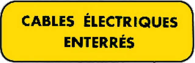 PLAQUE ALU "CABLES ELECTRIQUES ENTERRES" AM5662 - LOT DE 10