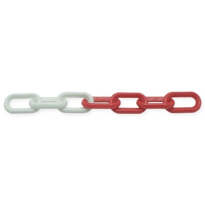 Chaine de signalisation polypropylène - 8mm/5m - rouge/blanc - lot 5