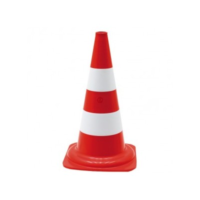 CONE SIGNALISATION HT 50CM ROUGE/BLANC - BT50/B