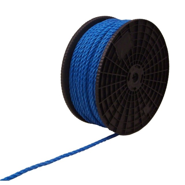 1 x Corde polypropylène - bleu - Diamètre 8 mm x 100 m - Bobine