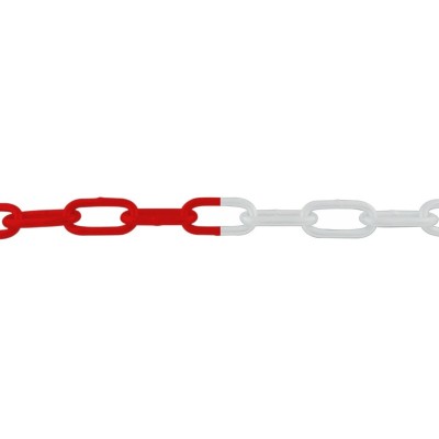 1 x Chaine de signalisation acier - 6mm - 2 x 15m - rouge/blanc - Se