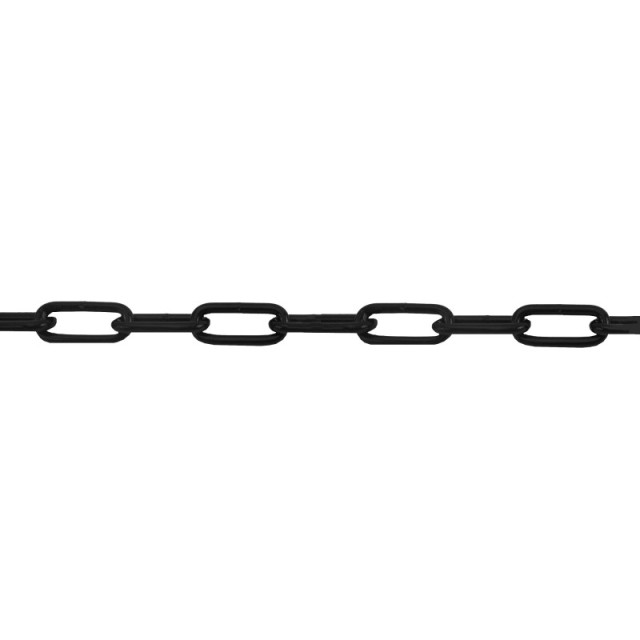 5 x Chaine de signalisation acier - 6mm/2m - noir