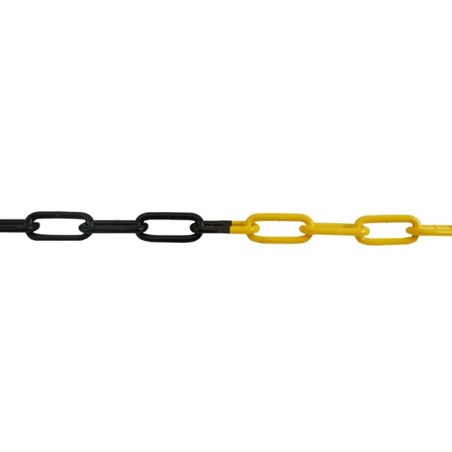 5 x Chaine de signalisation acier - 6mm/2m - noir/jaune