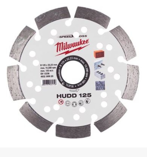 DISQUE DIAMANT MILWAUKEE HUDD 125 X 2.6 X 22.23