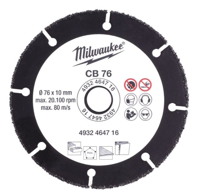 DISQUE DIAMANT MILWAUKEE CB 76 X 1.0 X 10.00