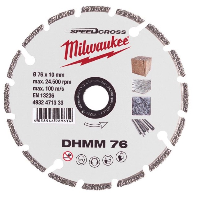 DISQUE DIAMANT MILWAUKEE 76 X 1.2 X 10.00