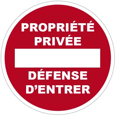 5 x Pnx PVC d.280mm: propriété privée défense d'entrer