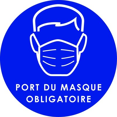 5 x Panneau PVC adhésif - port du masque obligatoire