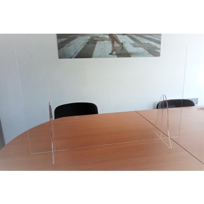ECRAN PROTECTION BUREAU PLEXI 700X650 - 2 PIEDS