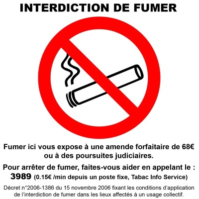 10 x Signalétique adhésive - interdit de fumer