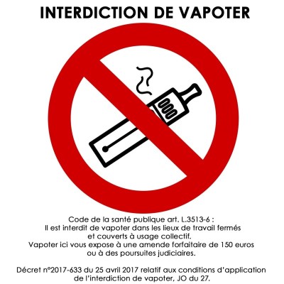 10 x Signalétique adhésive - interdit de fumer et vapoter