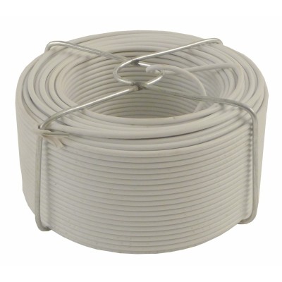 12 x Fil d'attache acier plastifié - blanc - 1,3 mm x 50 m