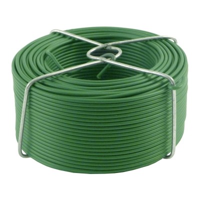 12 x Fil d'attache acier plastifié - vert  - 1,3 mm x 50 m