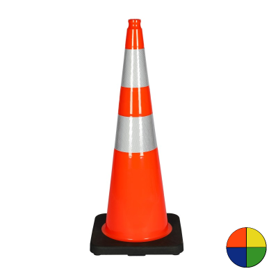 Cône 90cm classe 2 base caoutchouc