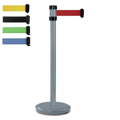 Poteau gris base standard à sangle