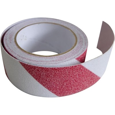 6 x Ruban adhésif antidérapant 5m - rouge/blanc