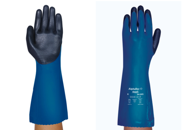 GANTS ALPHATEC PVC NITRILE 38 PAUME ADHERISÉE