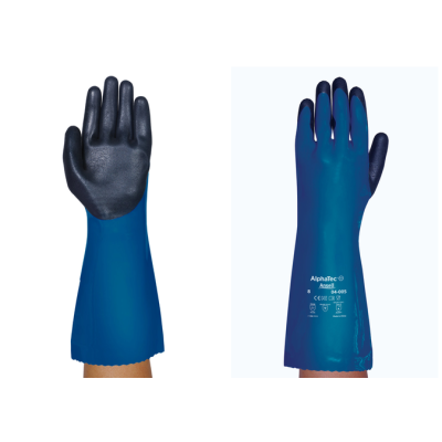 GANTS ALPHATEC PVC NITRILE 38 PAUME ADHERISÉE