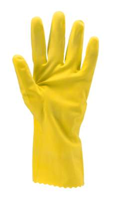 GANT LATEX FLOQUE COTON JAUNE - T.L