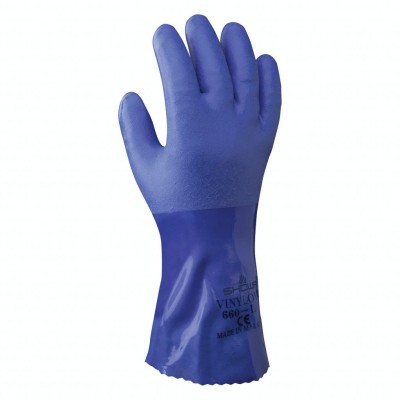 GANTS PVC BLEU RUGUEUX 30CM 660