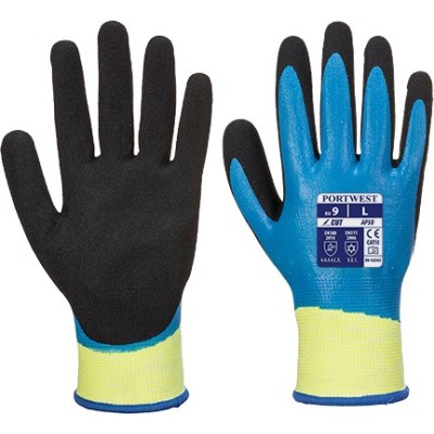 GANTS AQUA CUT PRO BLEU/NOIR HPPE/NITRILE - AP50