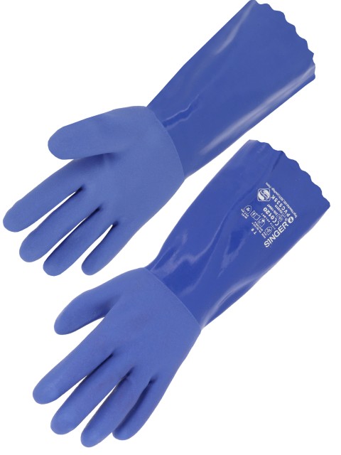 GANTS PVC BLEU 35CM - 535K - T9.5