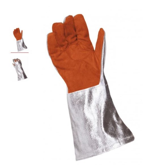 GANTS 5 DOIGTS CUIR RHT ALUMINISE MANCH. ALU 40CM