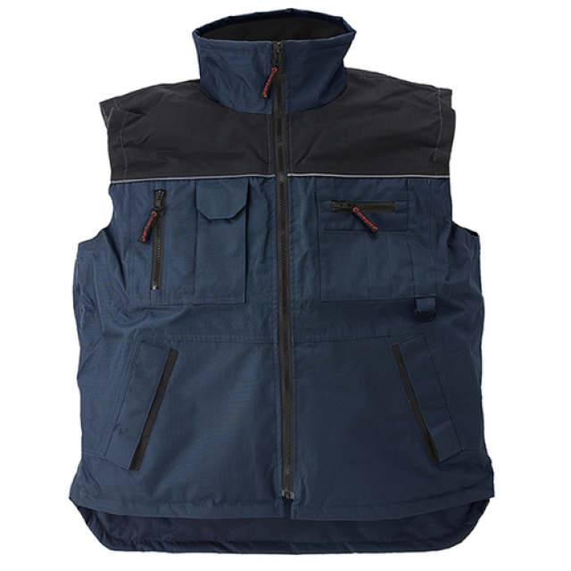 GILET RIPSTOP NOIR/BLEU