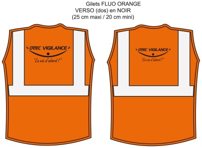 GILET BAUDRIER HI-VIZ ORANGE CL2.2 - T.L/XL ORTEC VIGILANCE