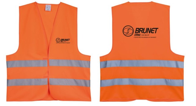 GILET HV ORANGE COEUR ET DOS NOIR BRUNET