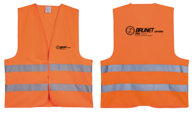 GILET HV ORANGE COEUR ET DOS NOIR BRUNET SATERM