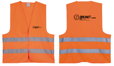 GILET HV ORANGE COEUR ET DOS NOIR BRUNET CLIM2M