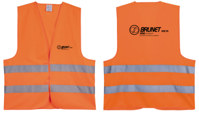 GILET HV ORANGE COEUR ET DOS NOIR BRUNET VOLTA